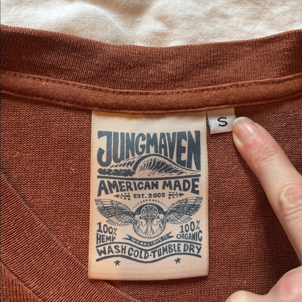 Jungmaven Silverlake Cropped Tee in Terra Cotta - Picture 4 of 6